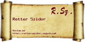 Retter Szidor névjegykártya